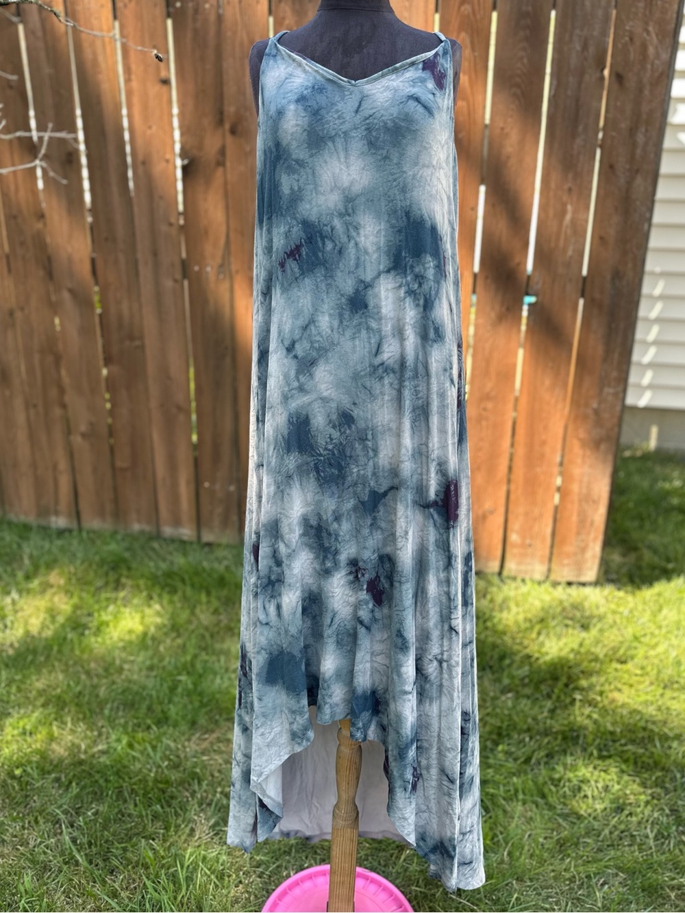 Cynthia Rowley Blue Tie-Dye High-Low Skirt